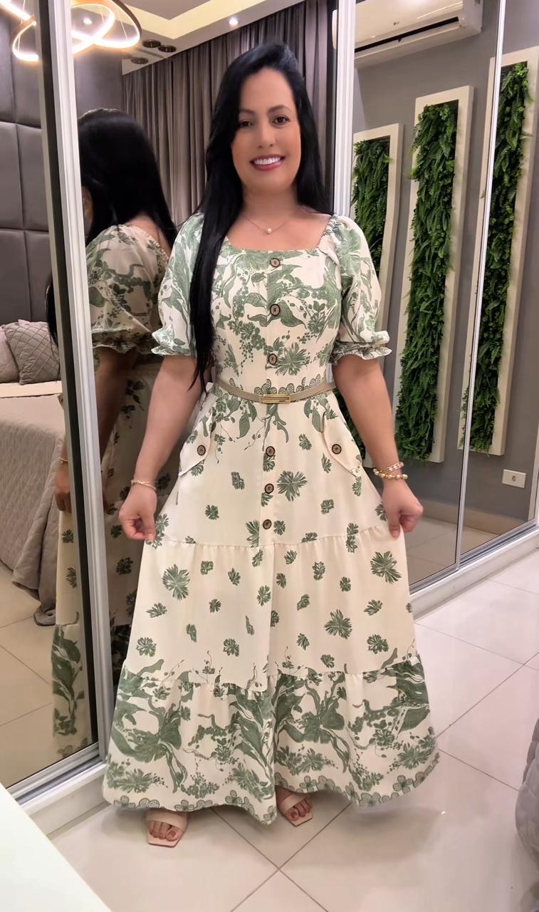 031 - Vestido Longo com Cinto