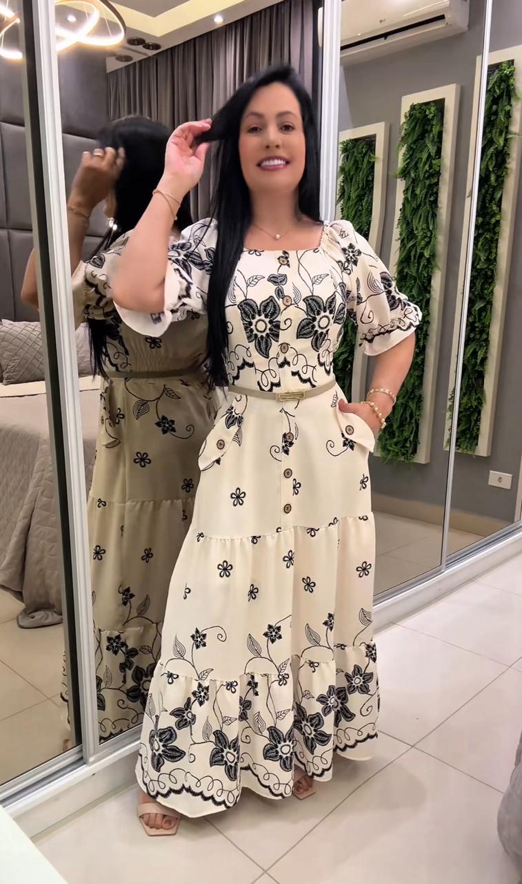 031 - Vestido Longo com Cinto