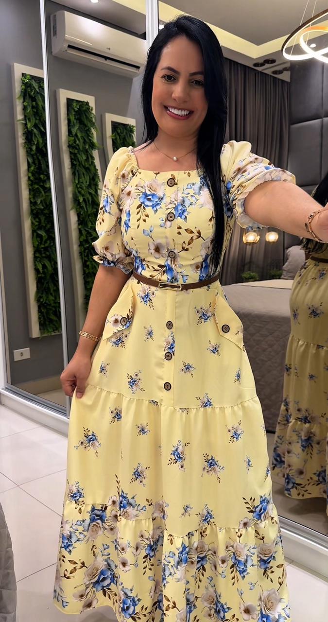 031 - Vestido Longo com Cinto