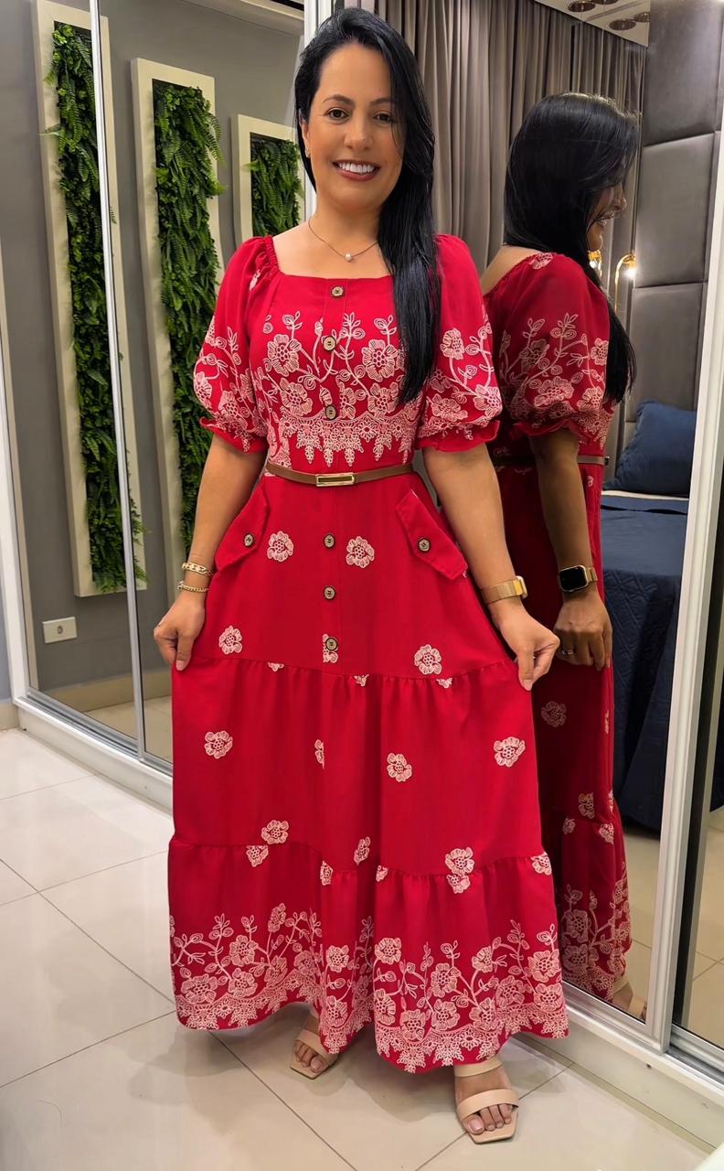 031 - Vestido Longo com Cinto