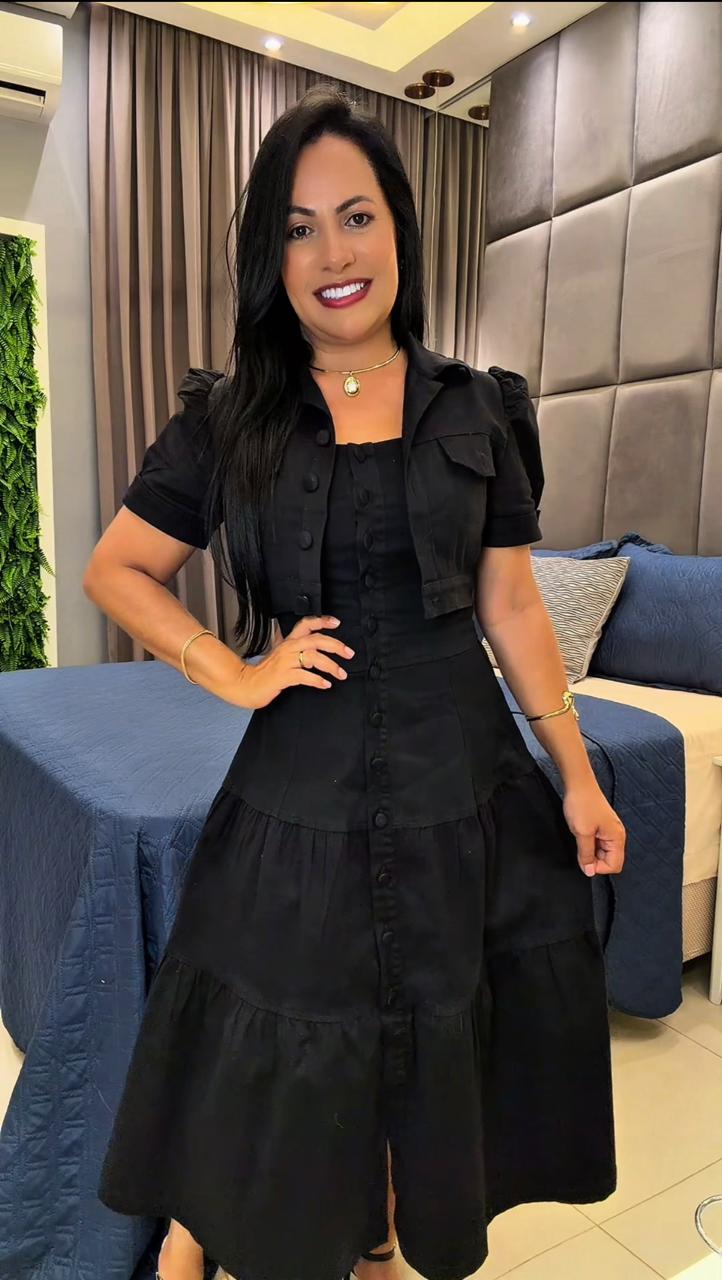 605 - Conjunto Vestido Casaqueto