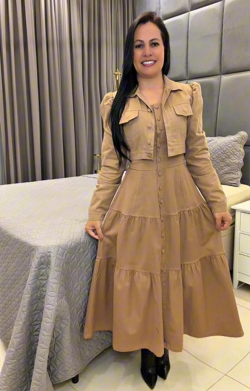 653 - Conjunto Vestido Casaqueto