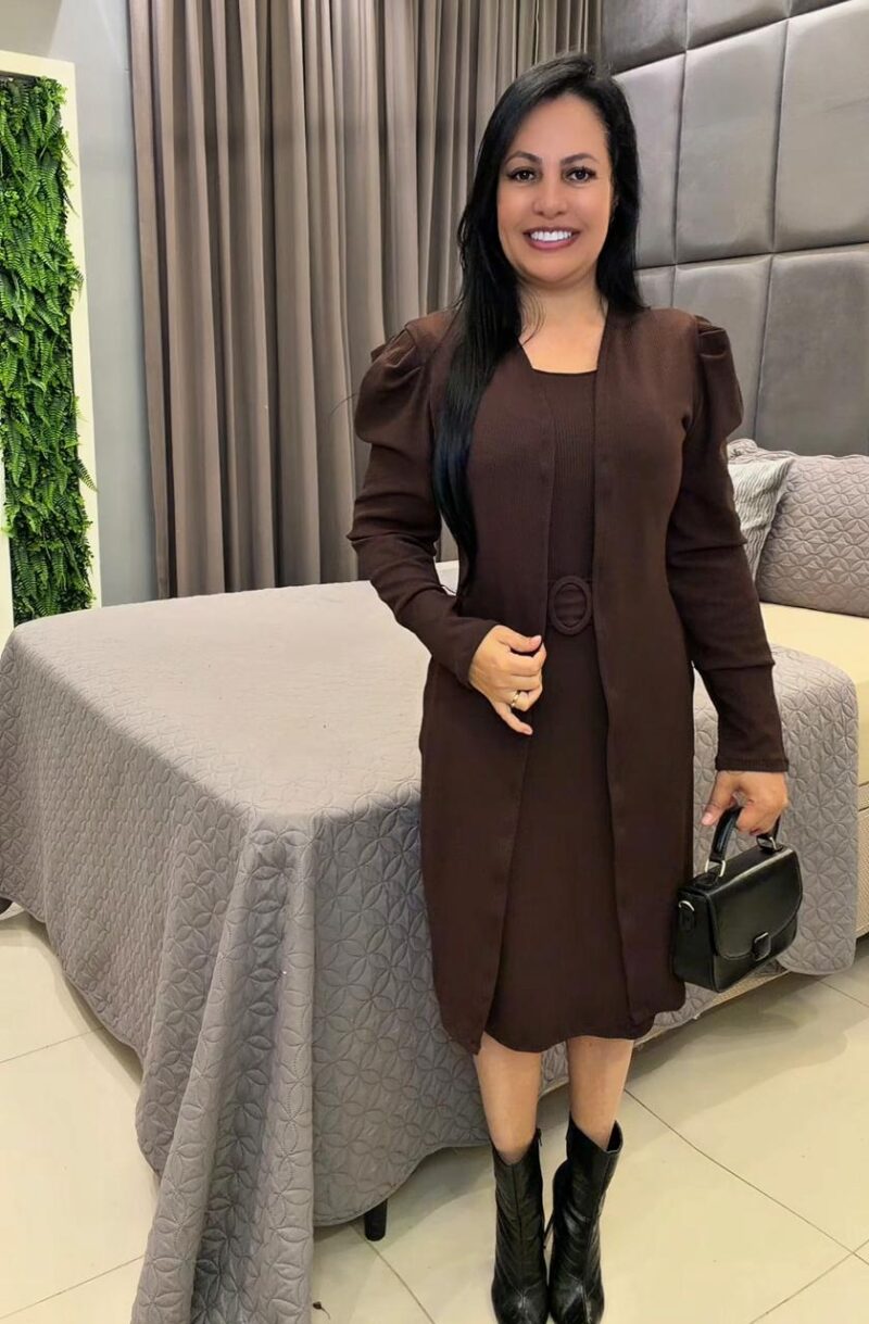 700 - Conjunto Vestido Cardigã