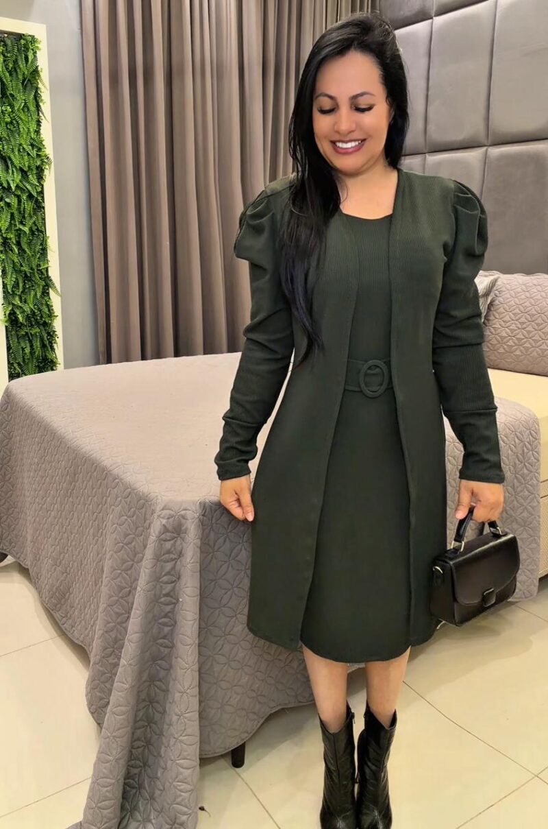700 - Conjunto Vestido Cardigã