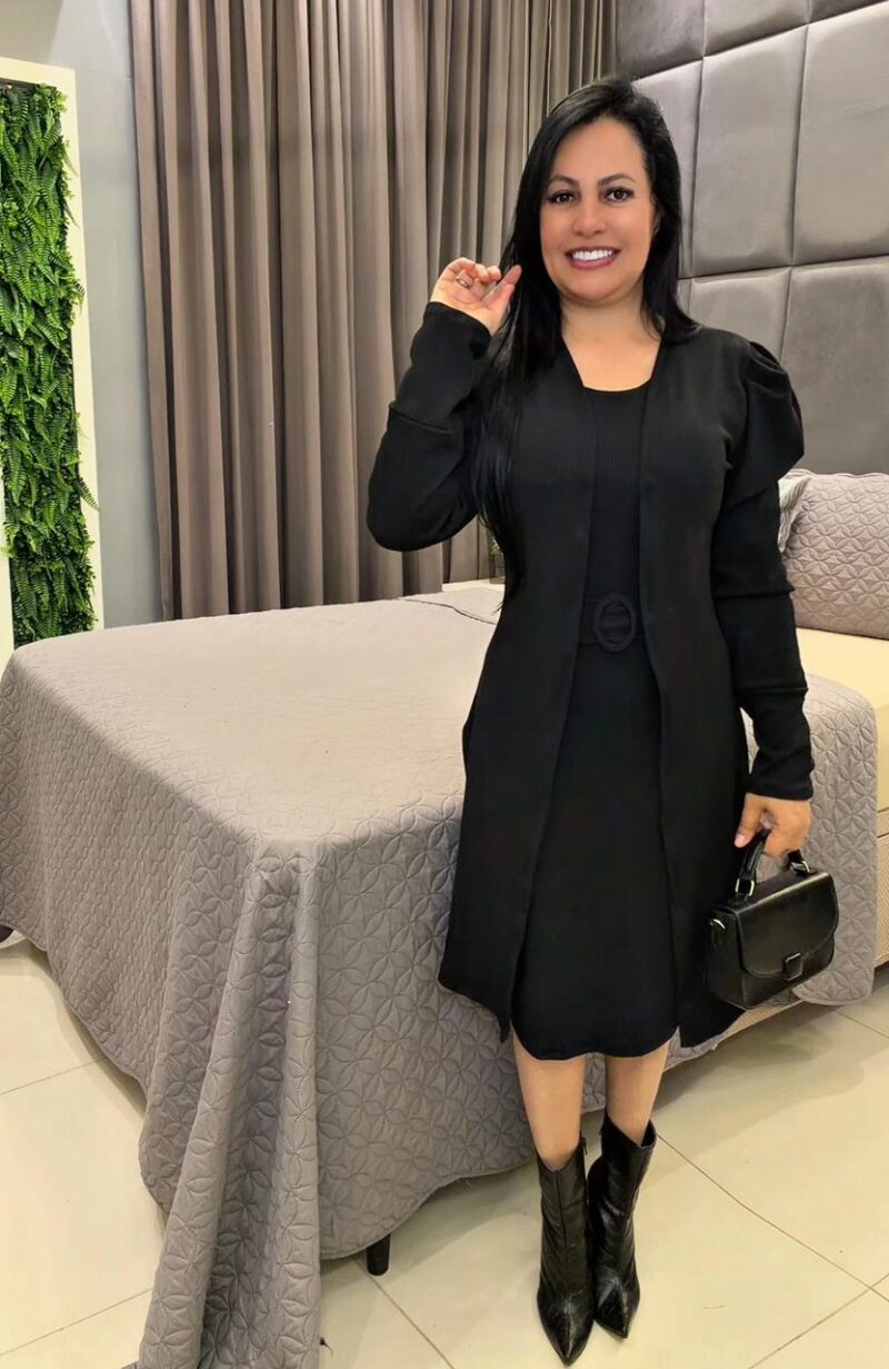 700 - Conjunto Vestido Cardigã