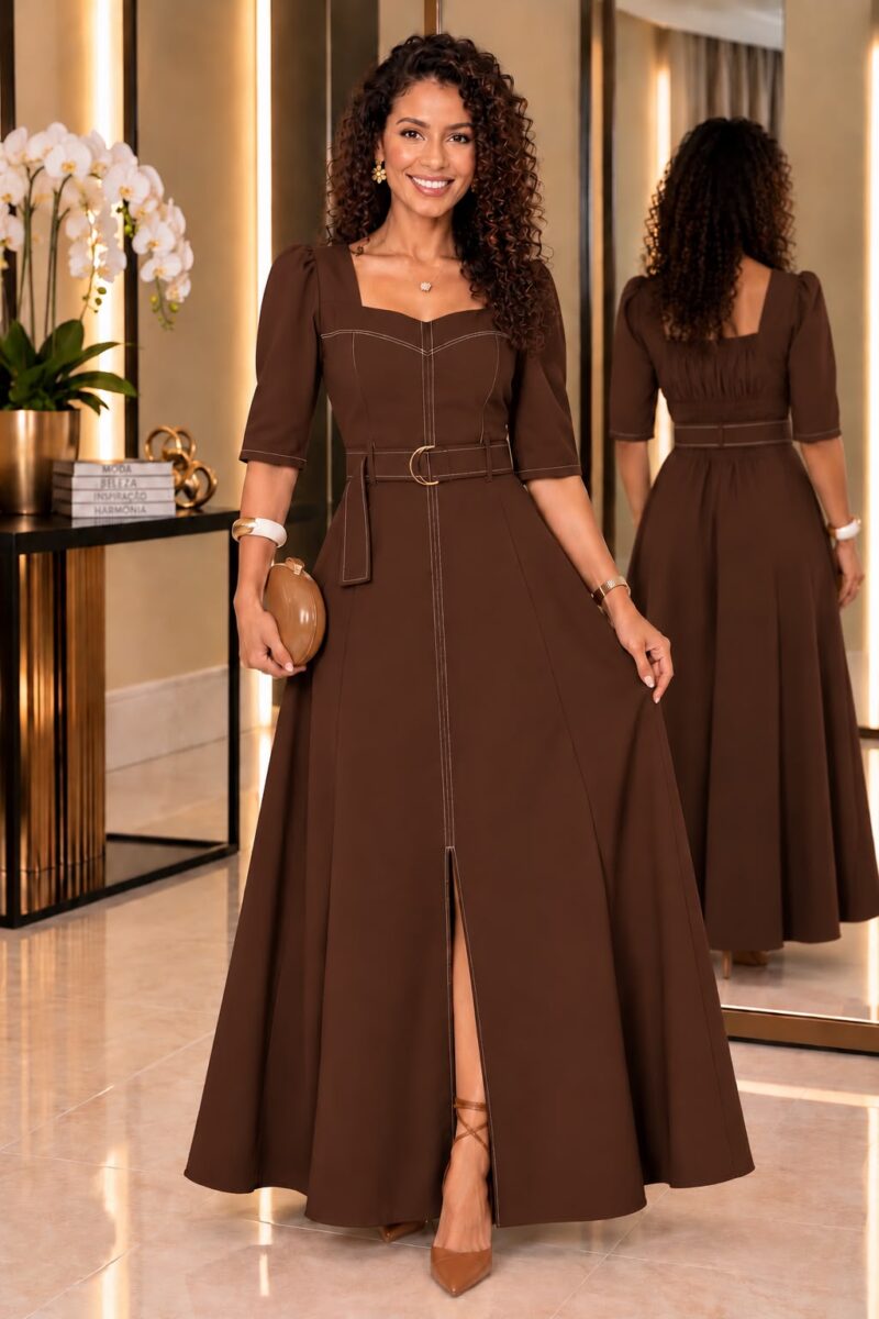749 - Vestido Thais Marrom
