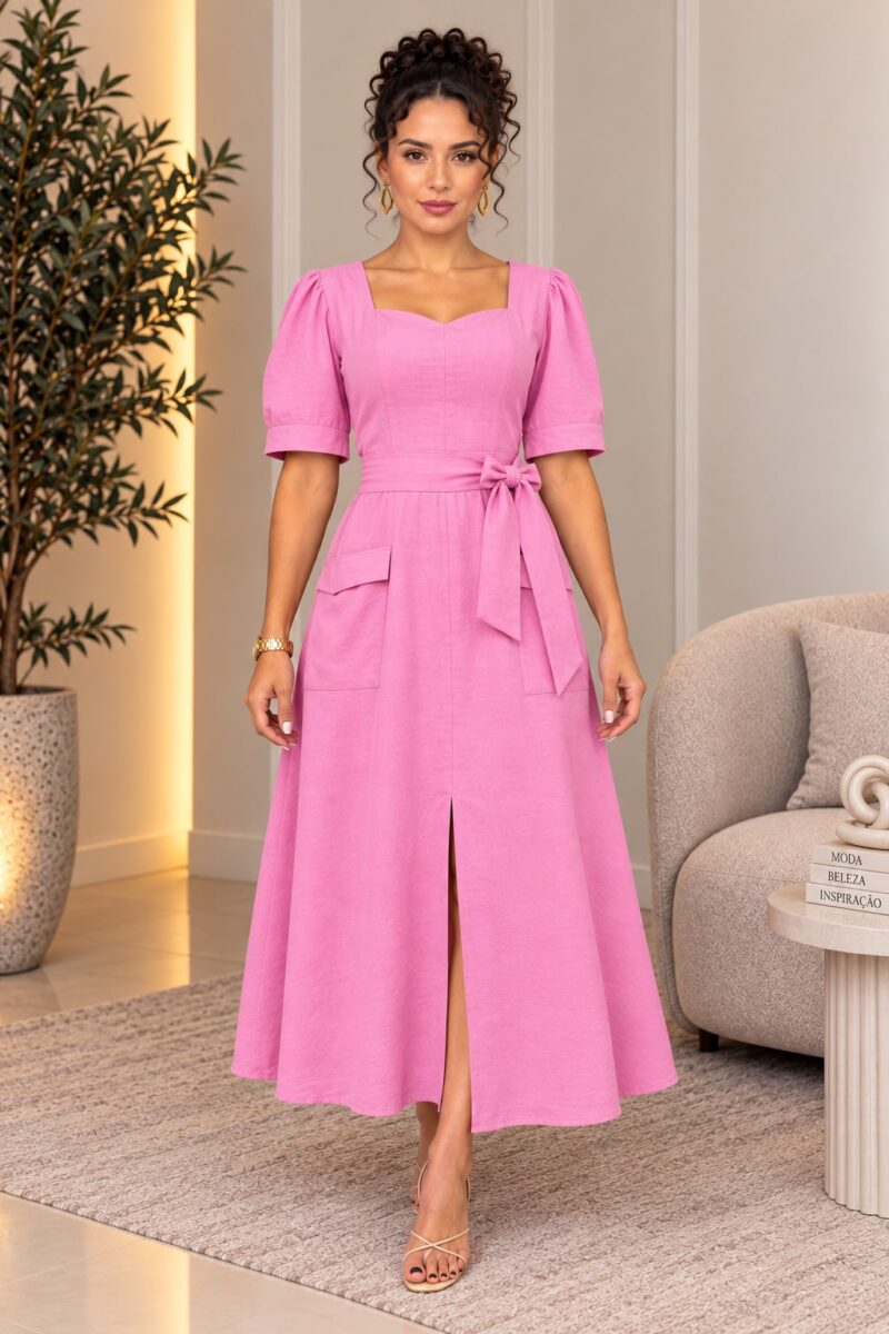 746 - Vestido Sabrina Rosa