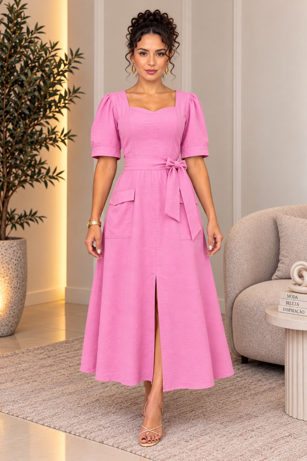 746 - Vestido Sabrina Rosa