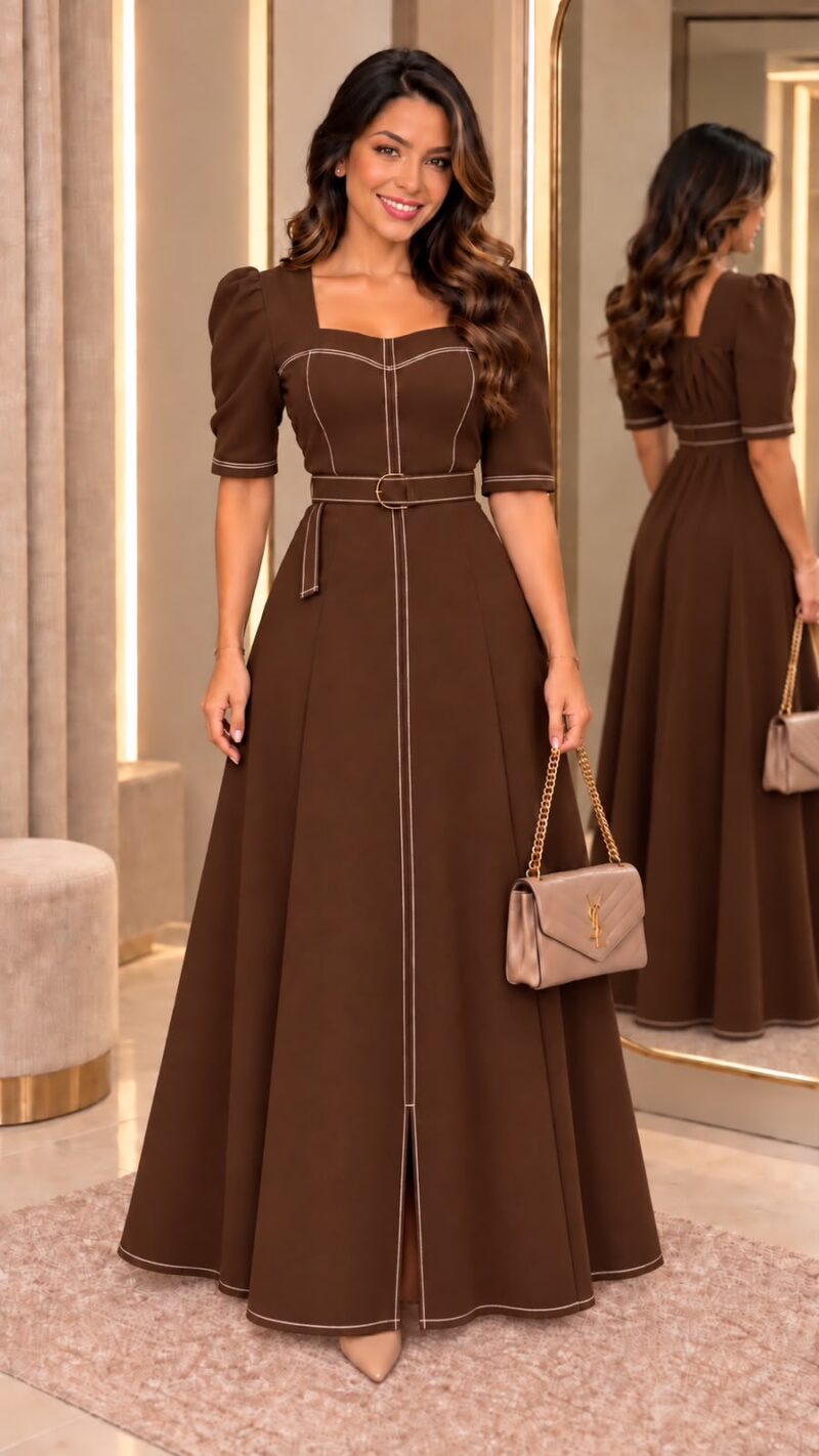 749 - Vestido Thais Marrom