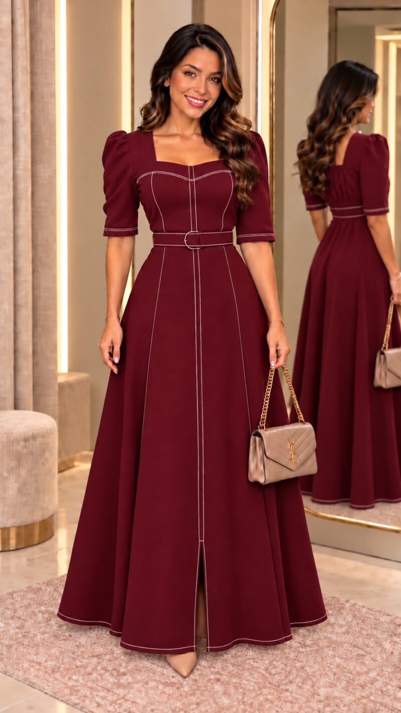 749 - Vestido Thais Vinho